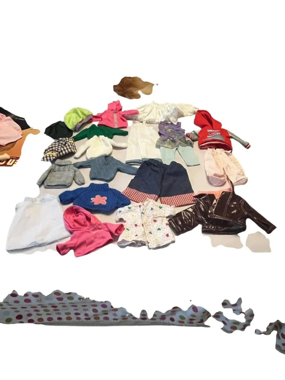 Vintage Teddy Bear Doll Clothes Lot Mixed Outfits Sweaters Hoodies Dresses Pants